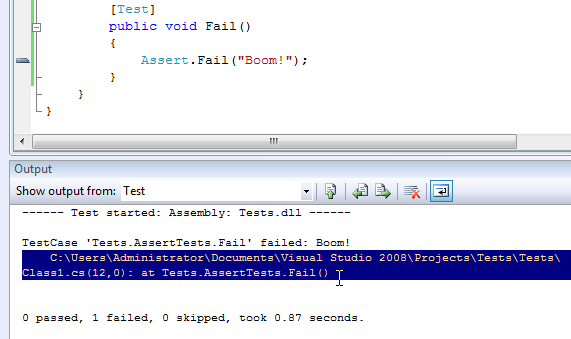 Figure 3. Output Test Pane